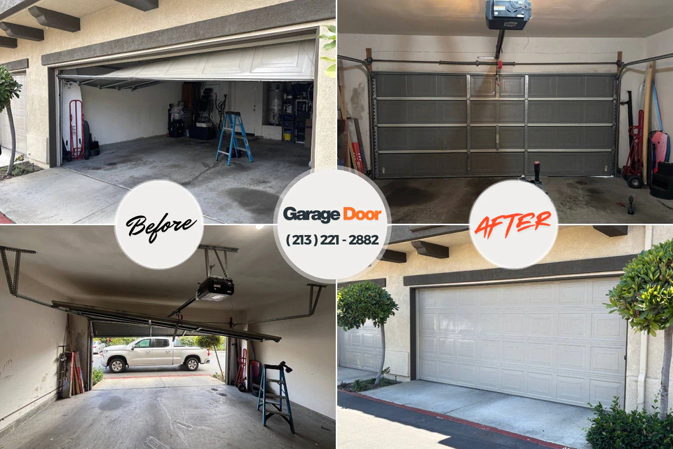Before and after: garage door repair Shannon Hills, AR